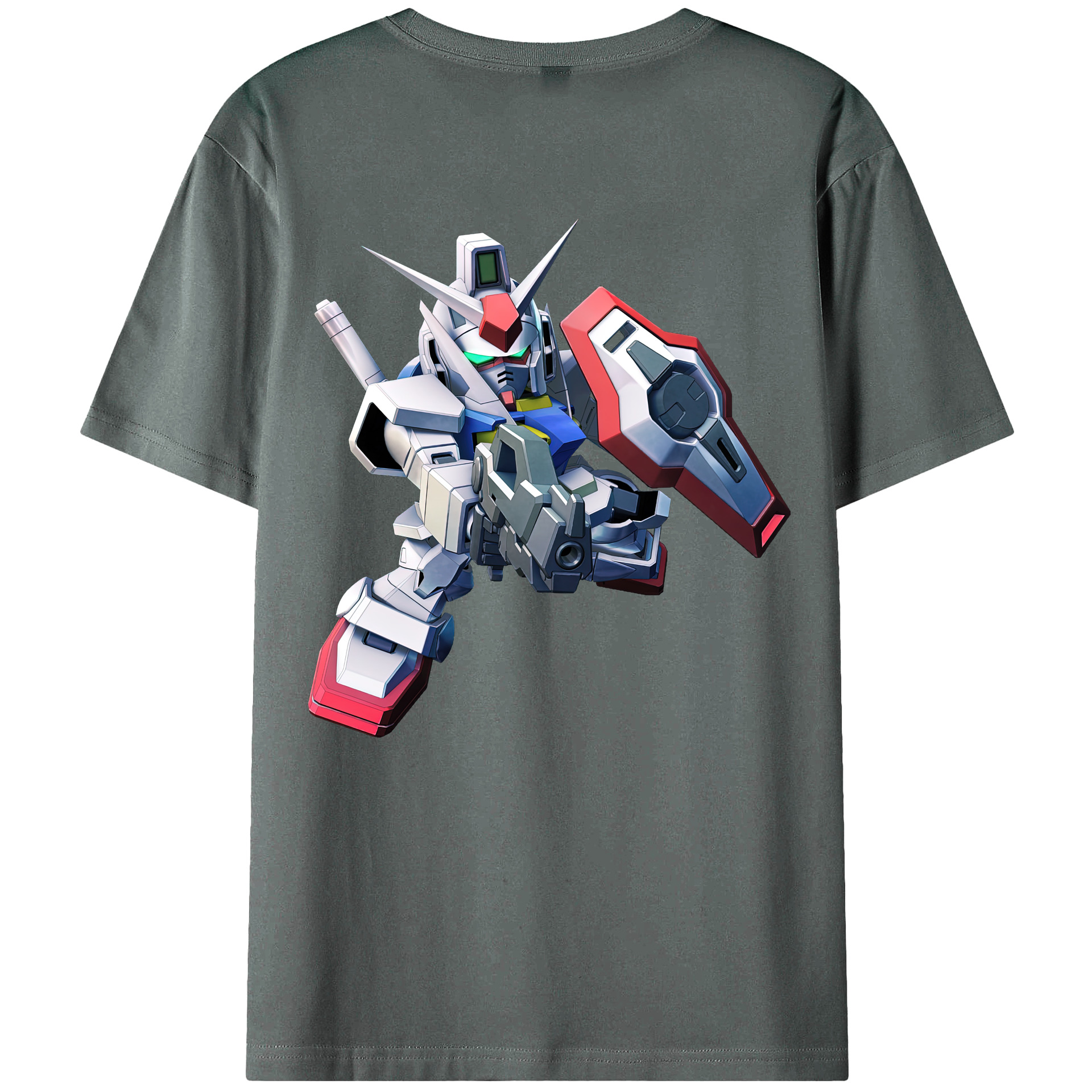 （画像用） 機動戦士ガンダム Mobile Suit Gundam 綿100％ メンズ半袖Tシャツ（バックプリント） 通気性